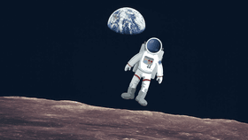 astronaut floating around in space