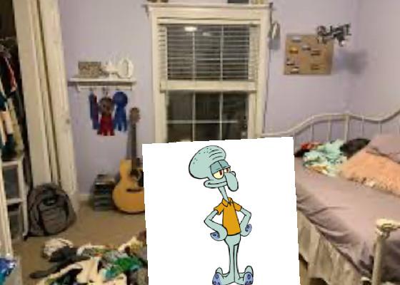 Squidward in his room.