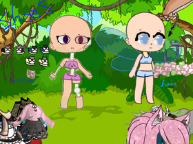 Zombie Ella, and fairy Naru. please do not copy.