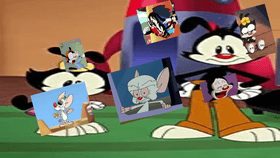 animaniacs but its kinda weird and there´s pinky and the brain but mostly animaniacs