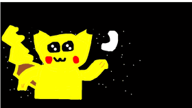 pikachu near in the night sky