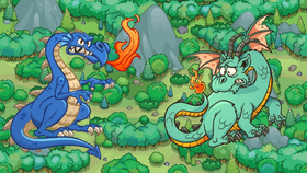 The big giant monster and the mean dragon