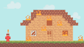 burning house animation