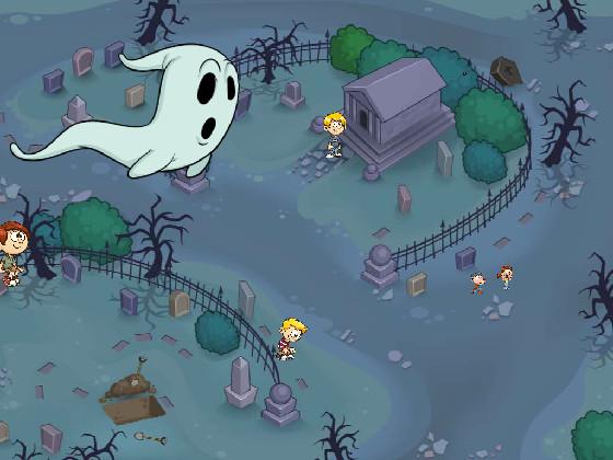 spooky walk thgrouh the graveyard