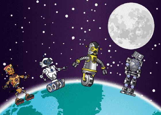 Robot dance in space