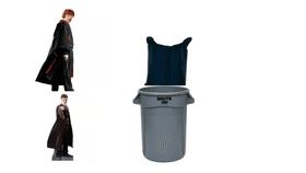 Draco malfoy in a trash can!