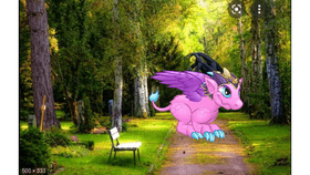 Dragon flying through nature