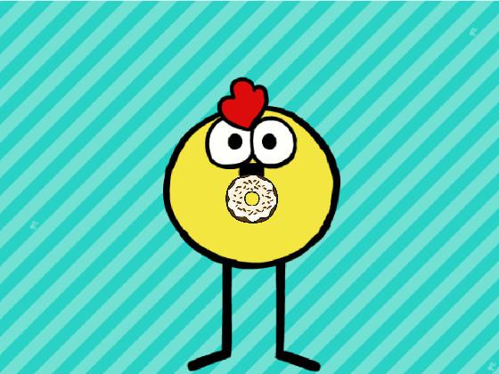 weird bird eat a doughtnut