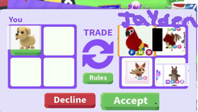 Adopt. Me trading accept