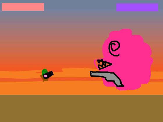 Cannon Cactus vs. Evil Blob boss battle 1