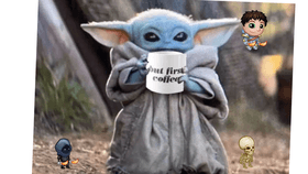 baby yoda with song playing
