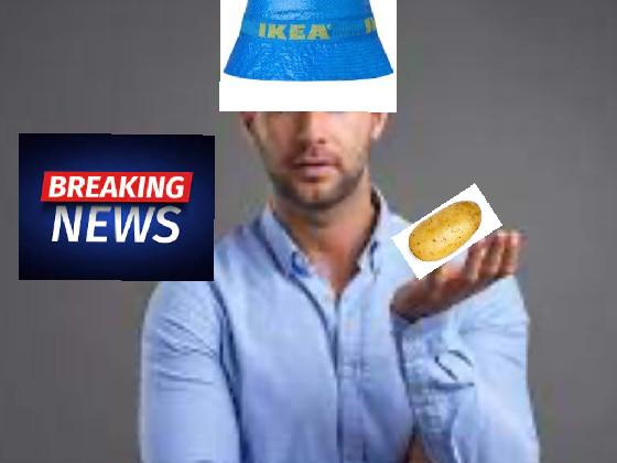 Breaking news man eats photato