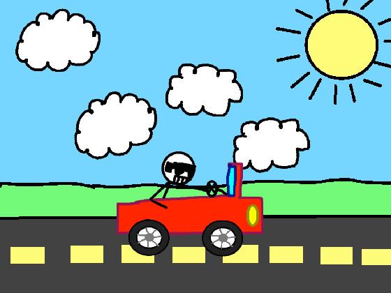 Stickman driving a car