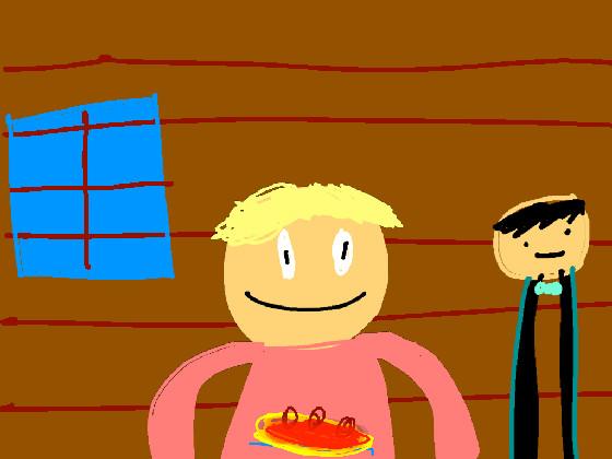 having spaghetti with Peter 