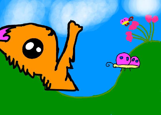 cat swiping at butterfly!! 1
