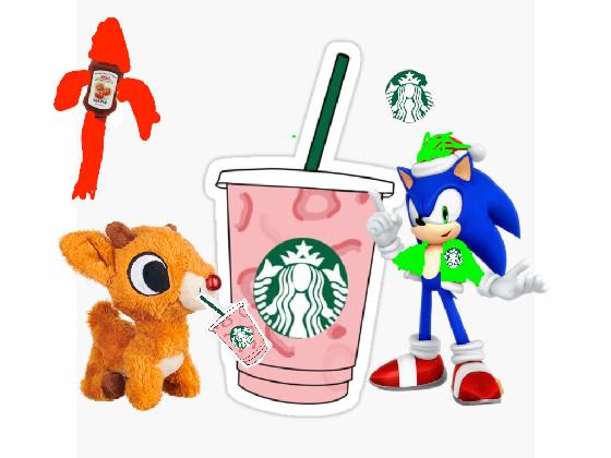 Rudolph goes to Starbucks on Christmas