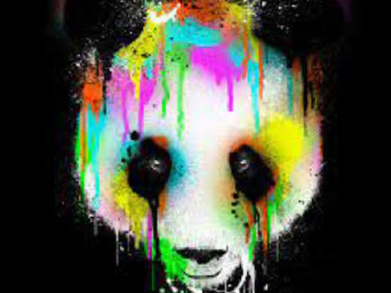 Panda With Paint Splater