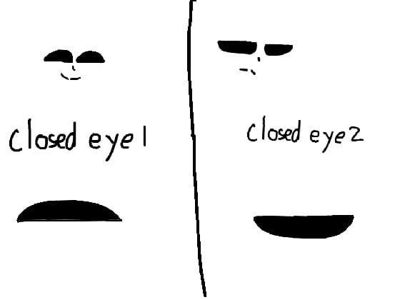 how to draw closed eyes