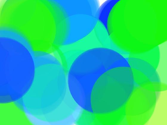 green and blue art 