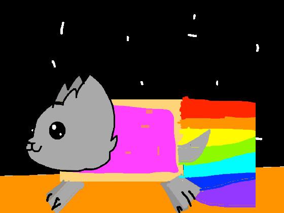 nyan cat on rianbows fiy