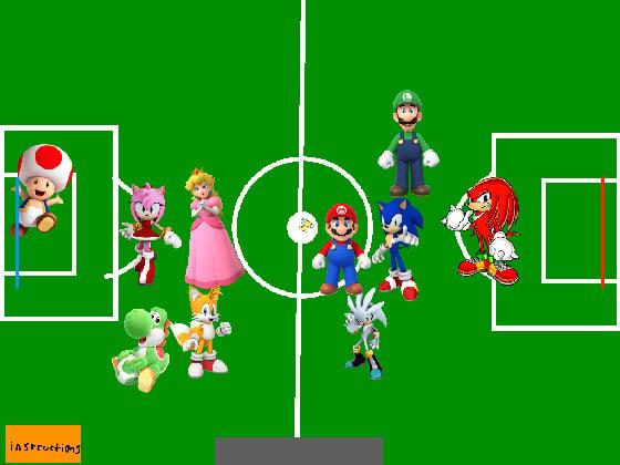 2-Player Sonic Soccer vs Mario 1