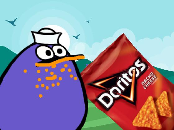 Quack enjoys a bag of Doritos 1 1