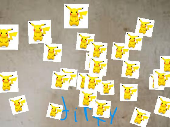 Pikachuscleans the wall