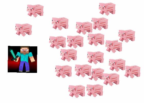 killing pigs in Minecraft 1