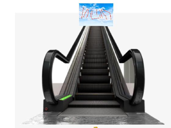 A SMALL HEAD ON A ESCALATOR GOING UPSTAIRS SO SEE YOU LA-