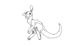 Free Kangaroo Line art!