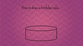 How to draw a birthday cake.