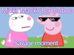 Savage Peppa Pig plush Mickey Mackey boo bah boo ready to laugh 1 3