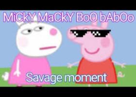 Savage Peppa Pig plush Mickey Mackey boo bah boo ready to laugh 1 1