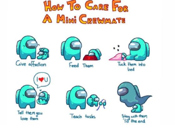 how to care for a mini crewmate meme
