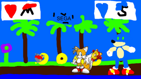 Mario and Yoshi vs tails and sonic