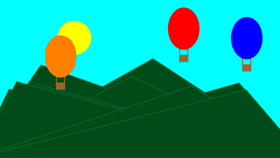 Hot Air Balloons over the Mountains (Week 2: Draw a Summerscape)