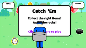 Its raining rocks and jems and coins!