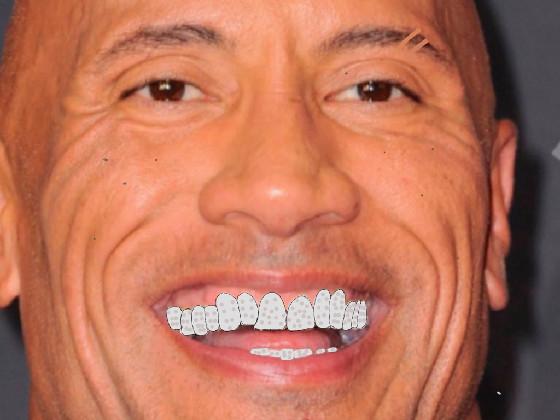 the rock with grillz 
