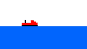 sinking warship
