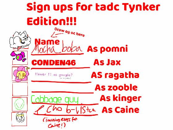 Sign ups!!! 1 1 1 1 1