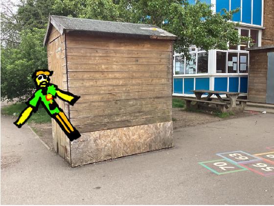 add ur oc next to the shed