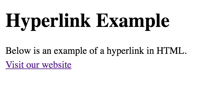 Hyperlink Example (HTML)