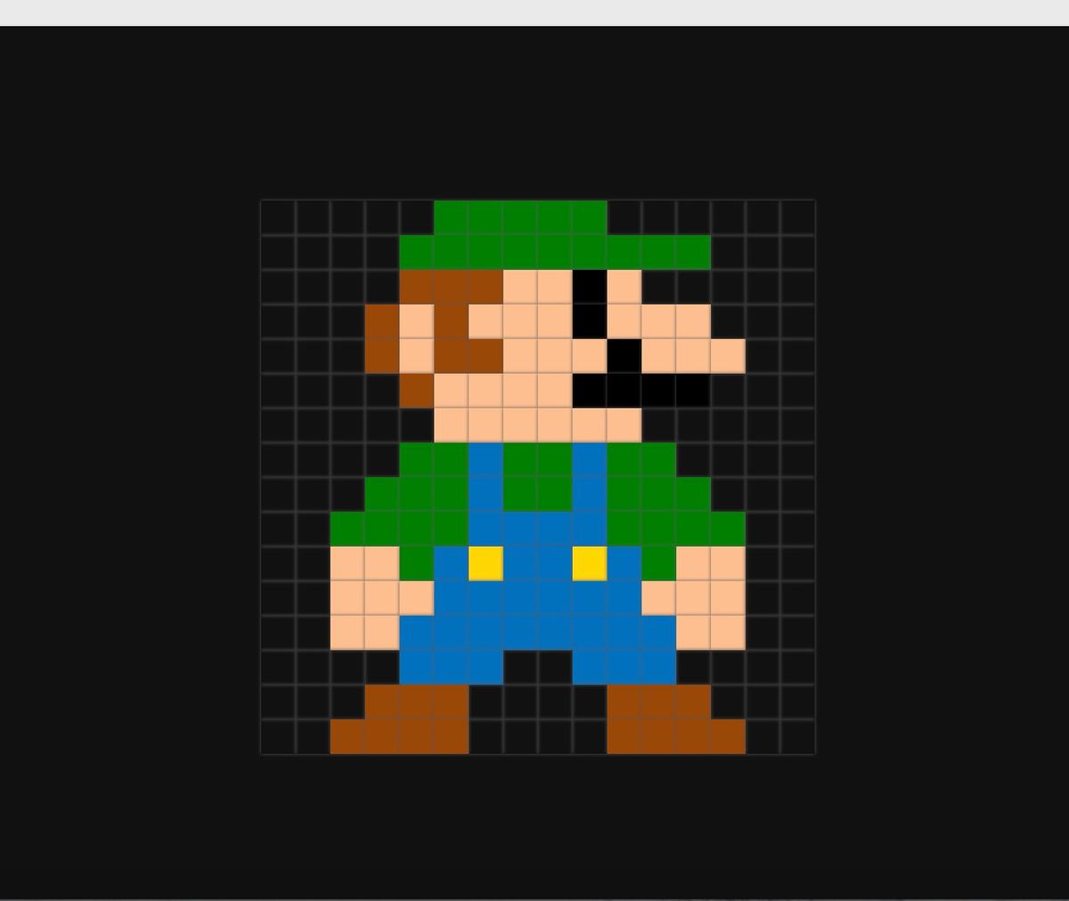 Luigi Pixel Drawing