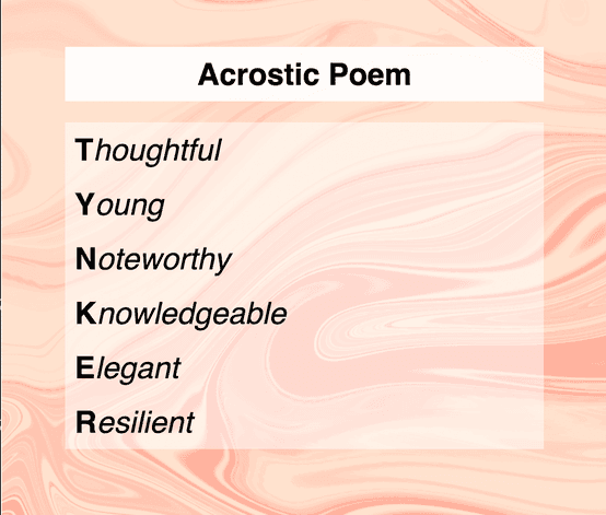 [Sample] Project 3: Acrostic Poem