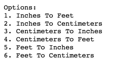 Centimeter/Inches/Feet Converter
