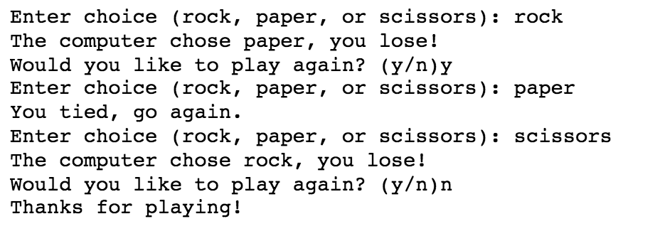 Rock, Paper, Scissors Game (Project 4 on Text game)