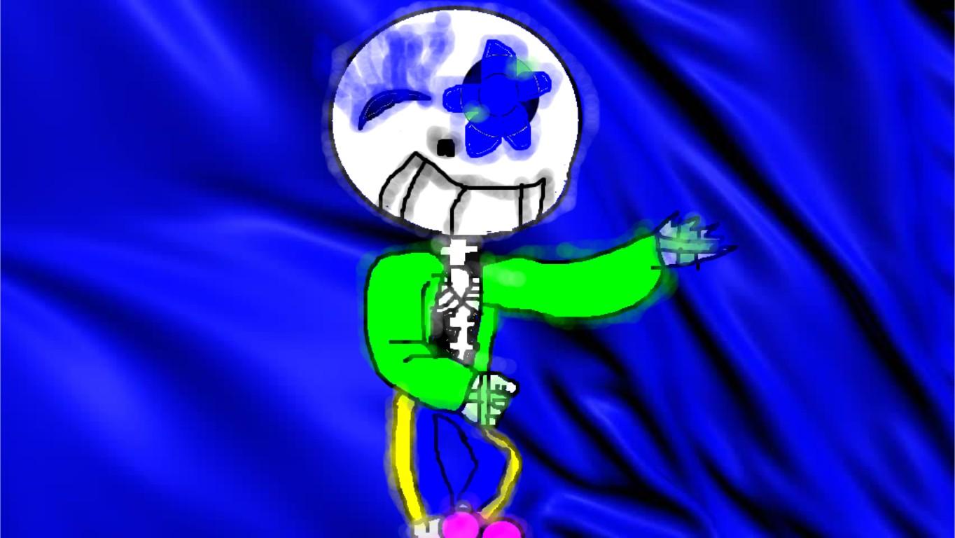 EchoFlowerTale Sans (My OC. DON'T REMIX OR STEAL UNLESS YOU WANNA GET REPORTED!!!!!)