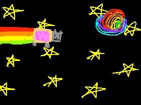 happy nyan cat in space