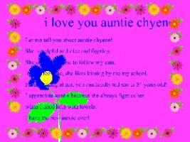 i love auntie cheyene <3