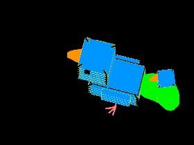 3D running square chick 1